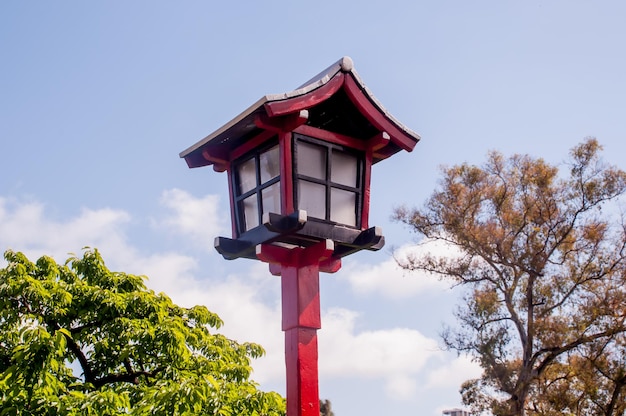 Foto japanse tuinpaaldetails in buenos aires, argentinië