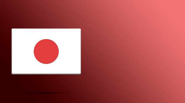 Japanse vlag op realistisch platform