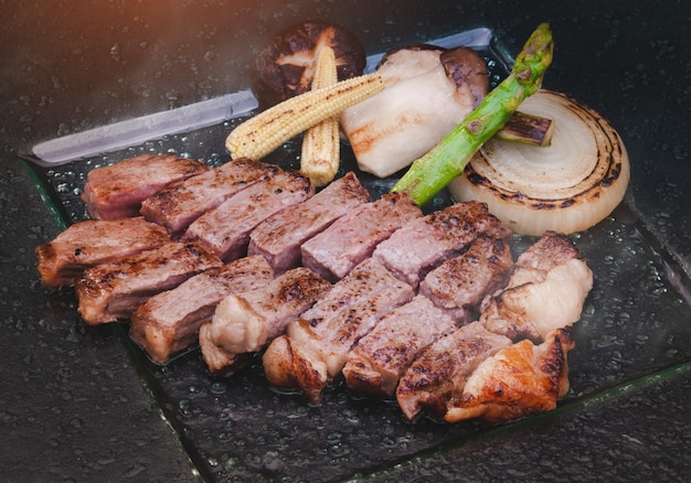 Japanse wagyu beef steak teppanyaki-stijl