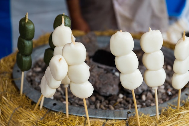 Japanse zoete mitarashi dango