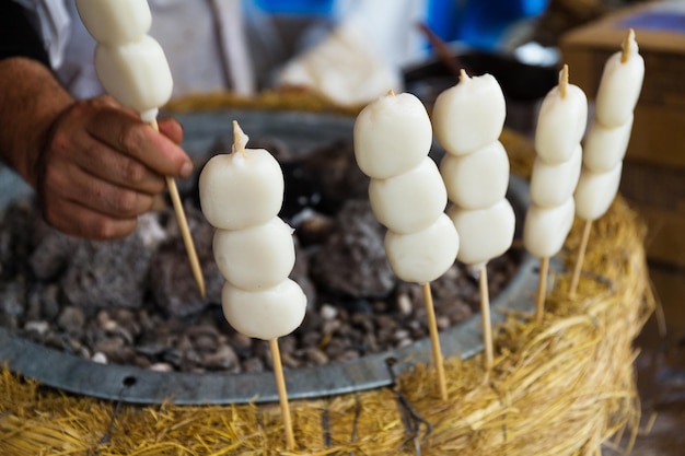 Japanse zoete mitarashi dango