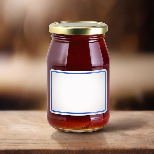 Jar of berry jam strawberry fruit preserves jelly blank generic product packaging mockup