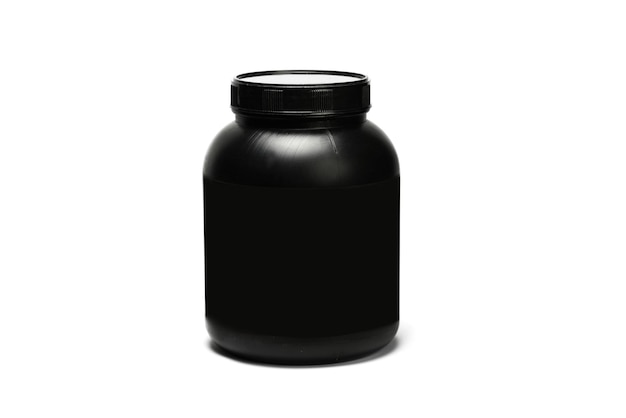 Jar bottle of cosmetics for proteins powder and pills