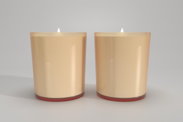 Photo jar candle label mockup large spa vicks candles 3d rendered