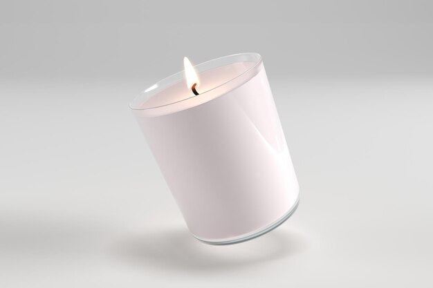 Photo jar candle label mockup large spa vicks candles 3d rendered