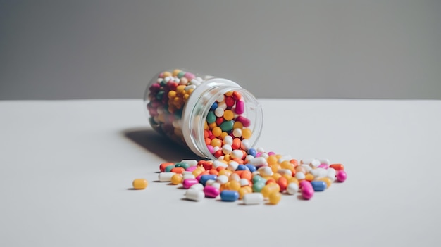 A jar of candy with the word candy on it