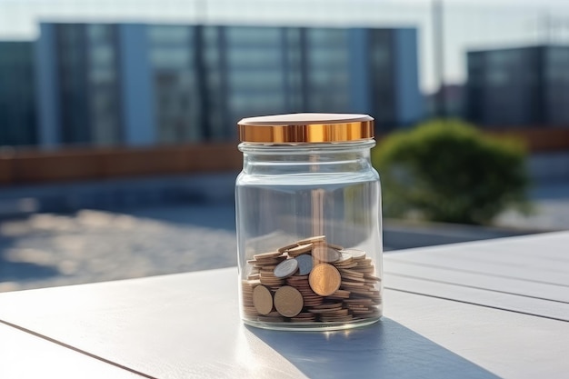 Jar coins Save money savings Generate Ai