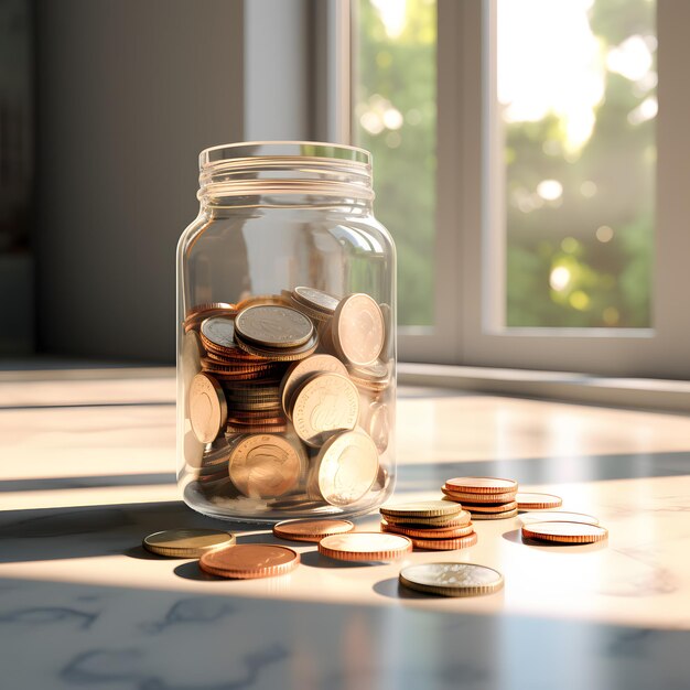 a jar full of coins