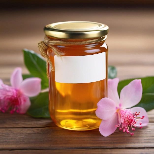 Jar of honey blank empty generic product packaging mockup