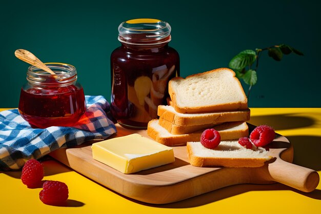 Photo a jar of honey with a jar of honey and a jar of honey on it