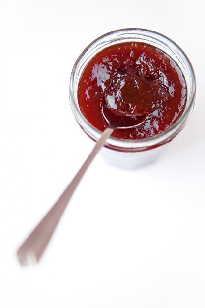 Jar of jam ready to eat