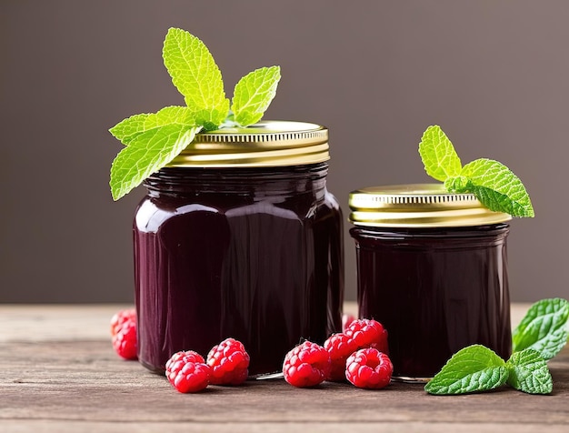 Jar of jam with wild berries