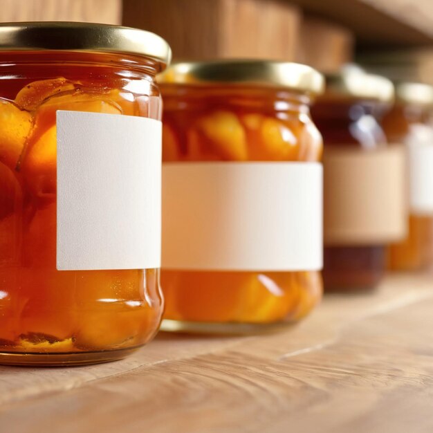 Jar of marmalade orange jam preserve spread empty blank generic product packaging mockup