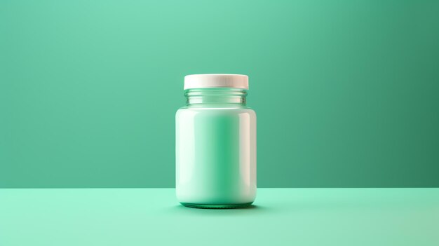 Photo a jar of milk on a table