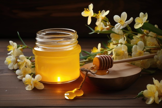 Jar of natural honey