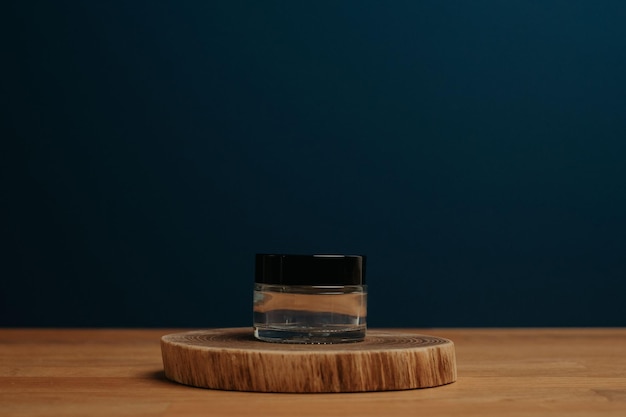 Jar on natural stage and place for copy space