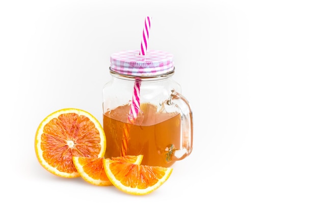 Jar of orange tea