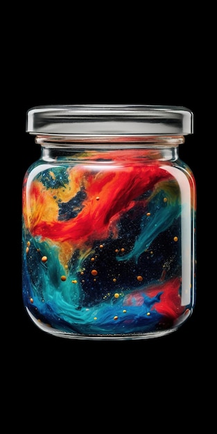 A jar of paint with the words galaxy on the bottom