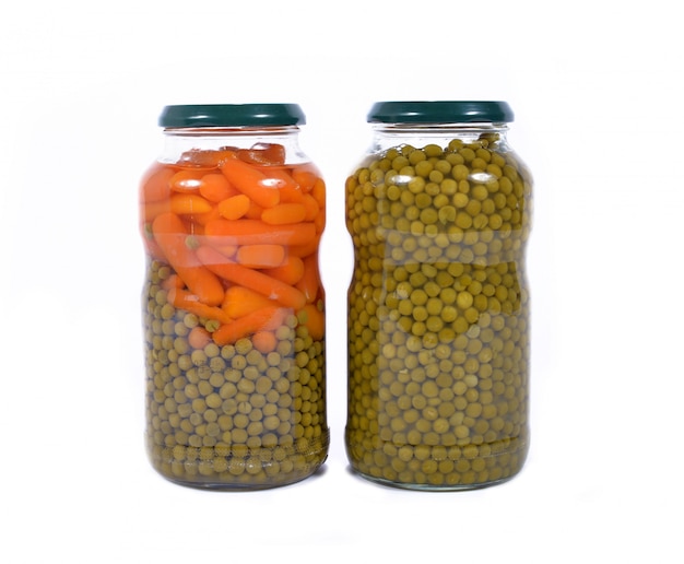 Jar of peas and carrots