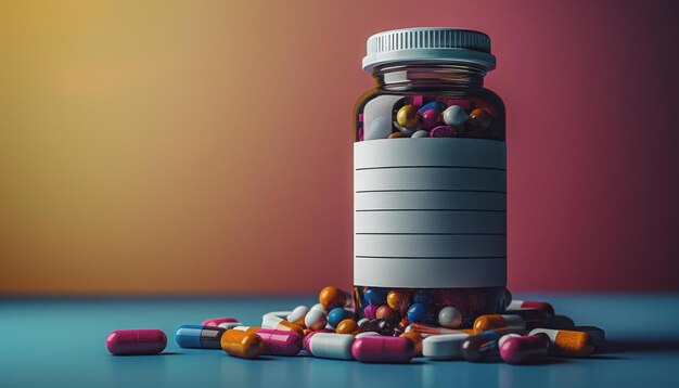 Jar of Pills on Table