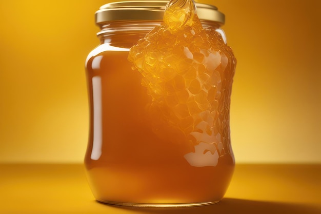 A jar of sweet golden honey