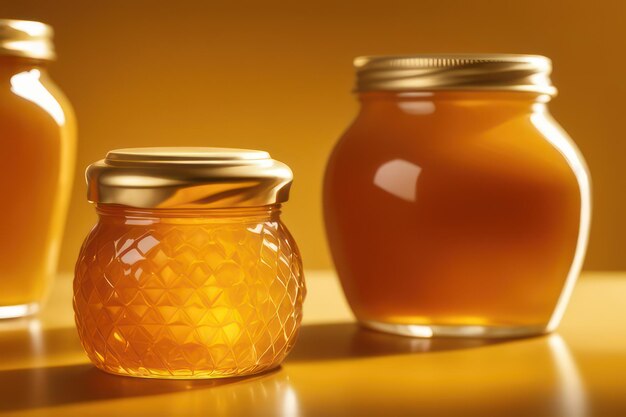 A jar of sweet golden honey