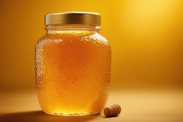 A jar of sweet golden honey