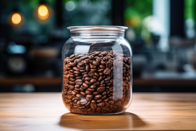 Jar with coffee beans