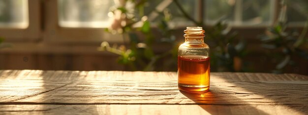 jar with essential oil extract of Ivan tea oil on a wooden background