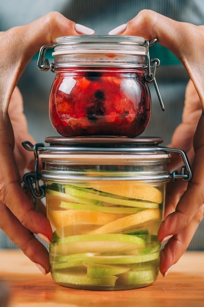 Jar with Fermented Fruits