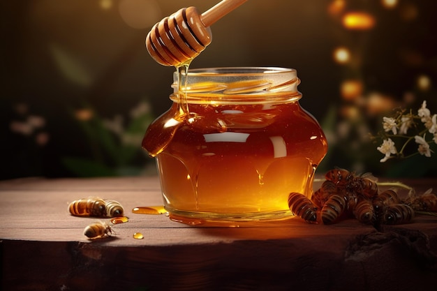 jar with fresh honey