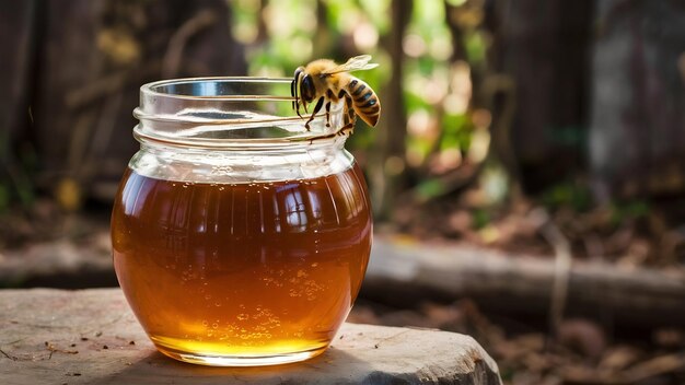 Jar with fresh honey