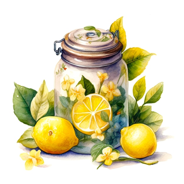 Jar with lemons