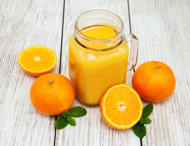 Jar with orange juice