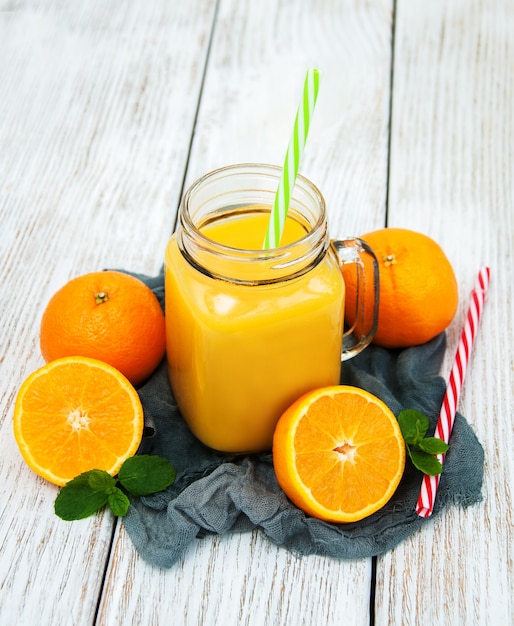 Jar with orange juice