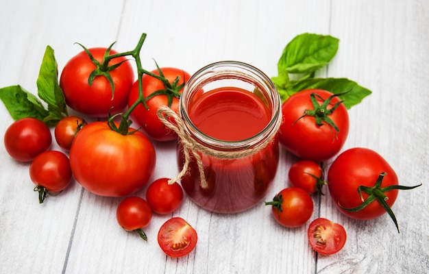 Jar with tomato sauce