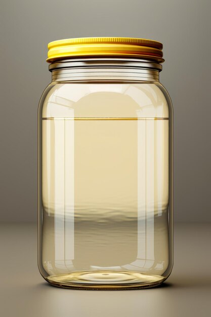 Jar with yellow lid and yellow lid on it Generative AI