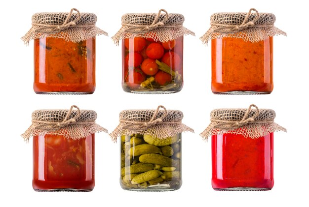 jars of pickled vegetables