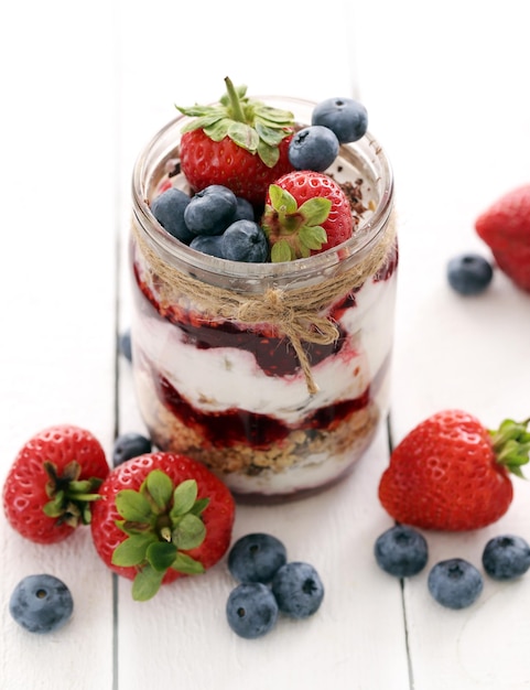 Jars with berries