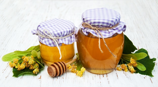 Jars with honey