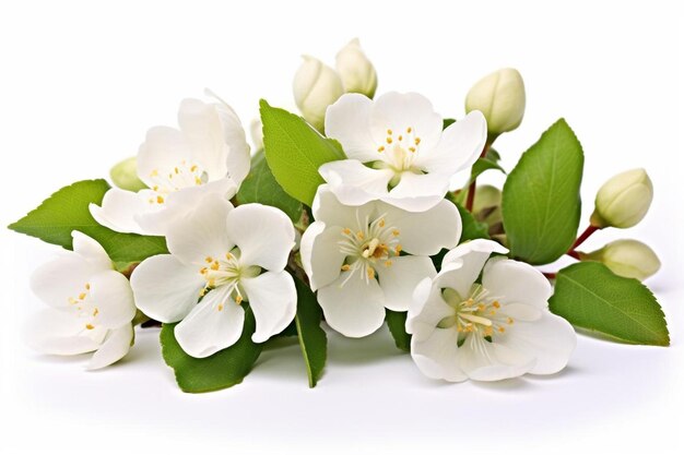 Jasmin flowers isolated on white