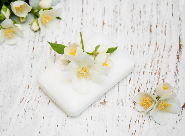 Jasmin flowers and soap