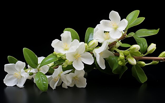 Jasmine Blossom on Black Background