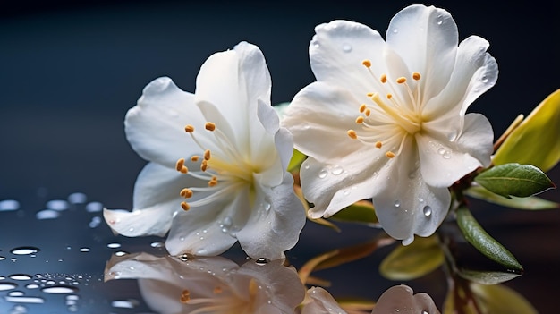 雨の後のジャスミンの花