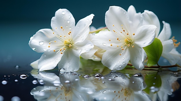 Foto fiori di gelsomino dopo la pioggia