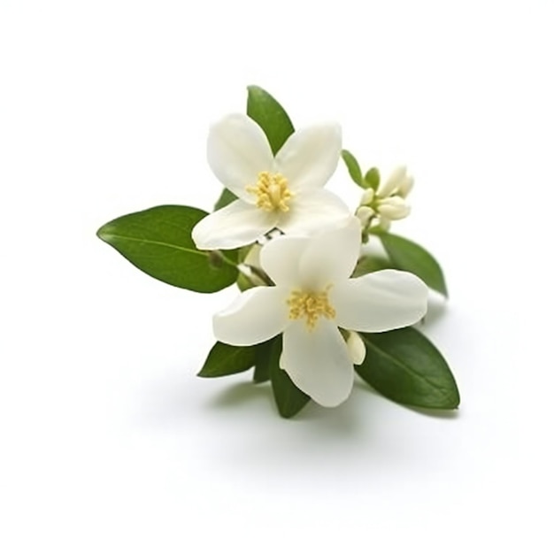 Jasmine flowers on a white background Shallow dof