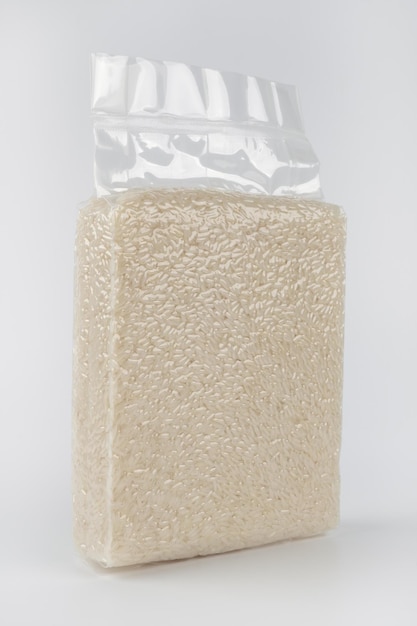 Jasmine rice in vacuum bag