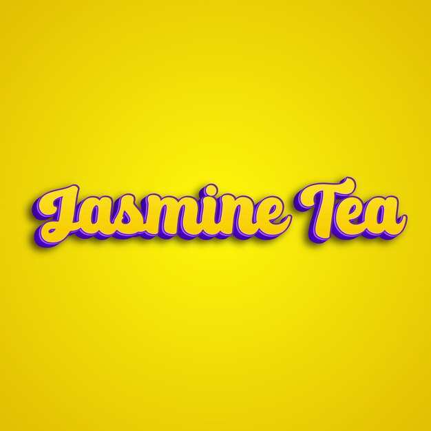 Jasminetea typography 3d design yellow pink white background photo jpg