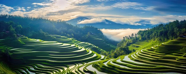 Jatiluwih rijstterrassen op Bali Indonesië Generatieve ai