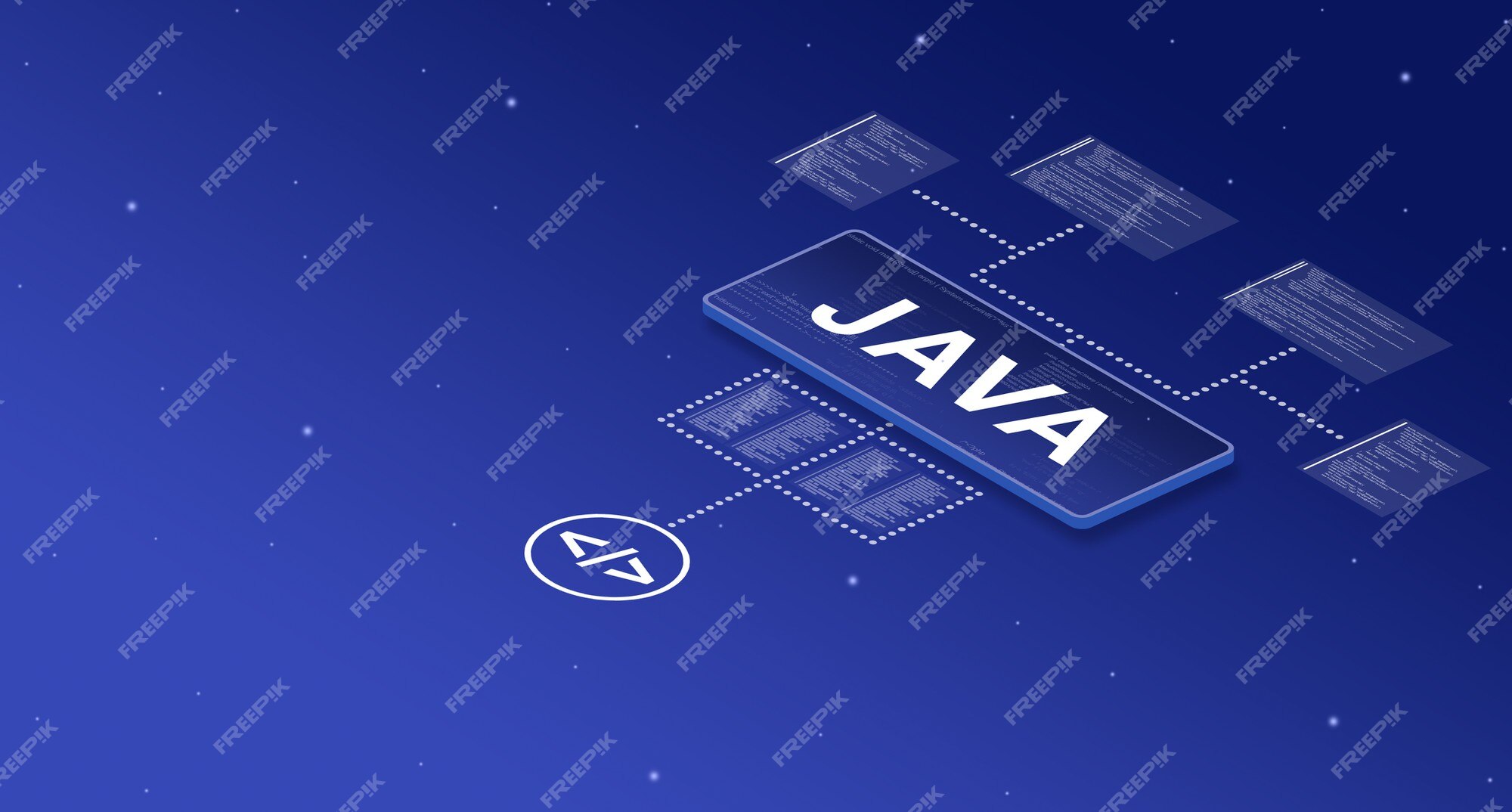 Premium Photo | Java on smart screen in the system with with elements ...